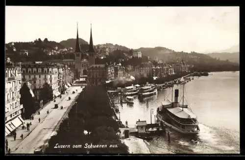 AK Luzern, Blick vom Schwanen aus