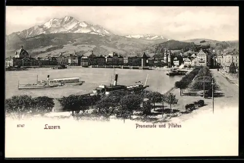 AK Luzern, Promenade und Pilatus
