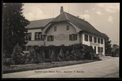 AK Suhr, Gasthof zum Bären, Bes. F. Stauffer