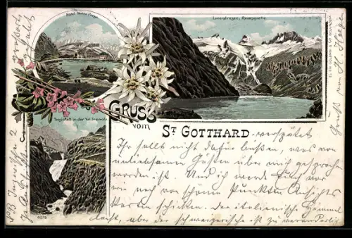 Lithographie St. Gotthard, Verschiedene Ortsansichten
