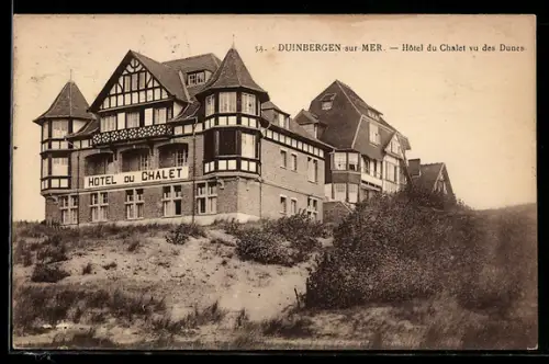 AK Duinbergen-sur-Mer, Hôtel du Chalet vu des Dunes