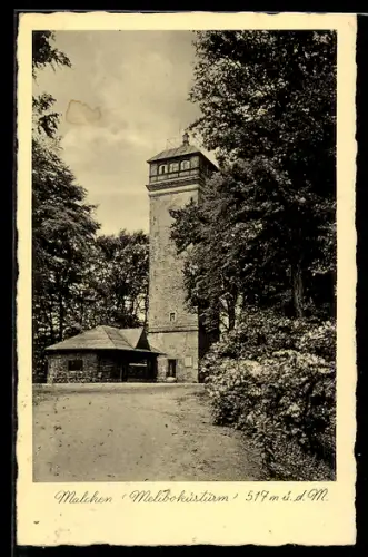 AK Malchen, Melibokusturm mit Umgebung