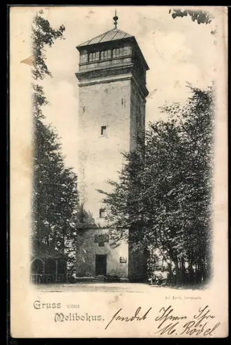 AK Malchen, Melibokus Turm, Aussenansicht