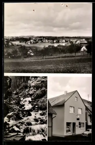 AK Bad Sachsa, Ortsansicht, Wasserfall, Café Schlich