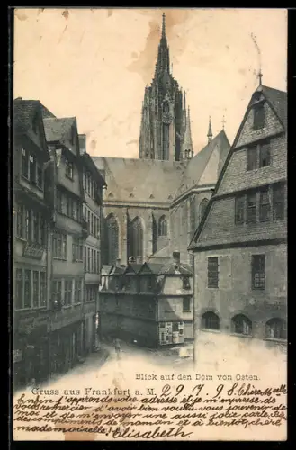 AK Alt-Frankfurt, Blick auf den Dom von Osten