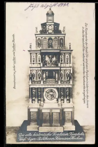 AK Goslar, Alte historische Kunstuhr, Bildhauer Hermann Wecken