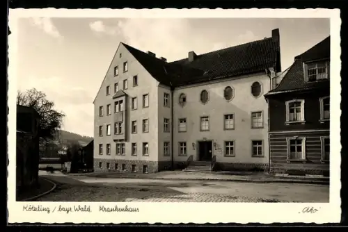 AK Kötzting /Bayr. Wald, Krankenhaus mit Strassenpartie