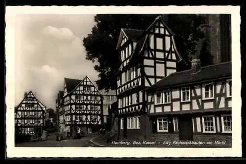 AK Homberg, Alte Fachwerkbauten am Markt