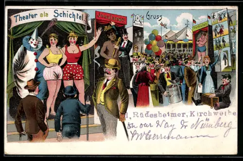 Künstler-AK Rüdesheim, Stände auf der Kirchweihe