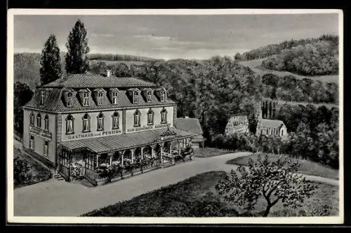 Künstler-AK Marienthal /Johannisberg, Gasthaus zur schönen Aussicht