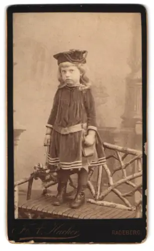Fotografie F. A. Hacker, Radeberg, Dresdnerstr. 18, Mädchen im eleganten Kleid