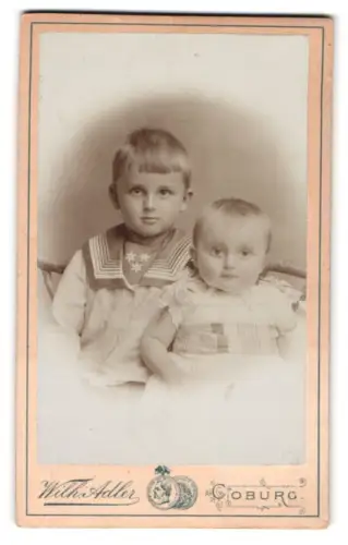 Fotografie Wilhelm Adler, Coburg, Allee 6, Porträt zweier Kinder