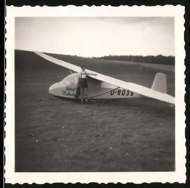 Fotografie Segelflug, Segelflugzeug Schloss Waldenburg, Kennung D-8039