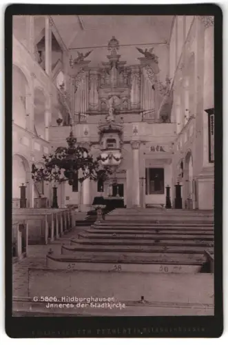 Fotografie Otto Pezoldt, Hildburghausen, Ansicht Hildburghausen, Innenansicht der Stadtkirche