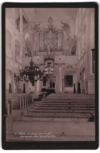 Fotografie Otto Pezoldt, Hildburghausen, Ansicht Hildburghausen, Inneres der Stadtkirche, Orgel