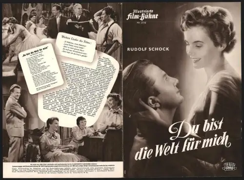 Filmprogramm IFB Nr. 2116, Du bist die Welt für mich, Rudolf Schock, Regie: Ernst Marischka
