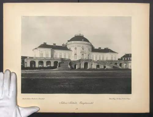 6 Fotografien Lichtdrucke, Ansicht Stuttgart, Schloss Solitude, Grossformat 50 x 37cm