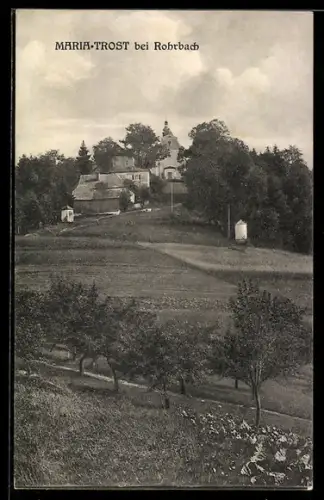 AK Maria-Trost bei Rohrbach, Ortspartie mit Kirche
