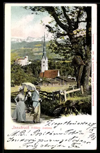 AK Innsbruck, Blick zum Schloss Ambras