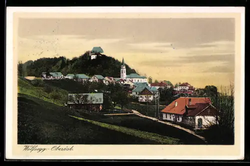 AK Wolfsegg /Oberöst., Teilansicht mit Kirche