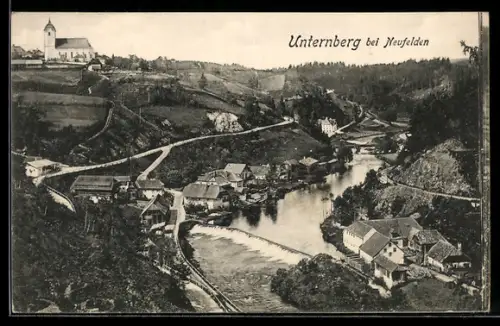 AK Neufelden, Unternberg, Teilansicht mit Kirche