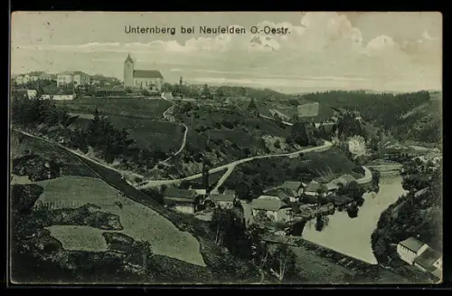 AK Neufelden, Unternberg, Panorama mit Kirche