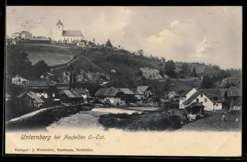 AK Neufelden, Unternberg, Ortspartie mit Kirche