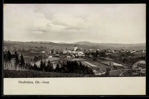 AK Neufelden, Panorama mit Kirche