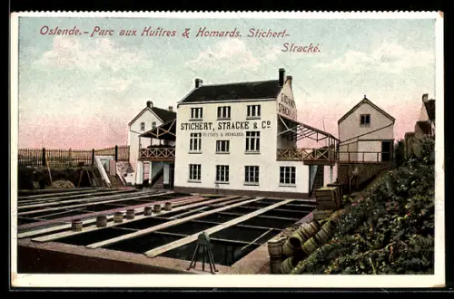 AK Ostende, Parc aux Huitres & Homards. Stichert-Stracke
