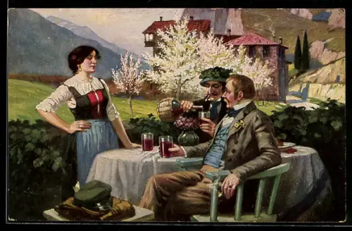 Künstler-AK Degi Nr. 1226: Beim Landwein