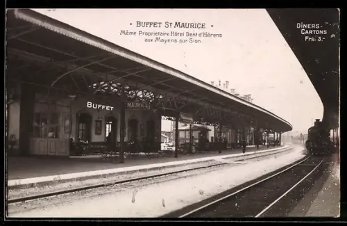 AK St. Maurice, la Gare, le Buffet sur la plateforme