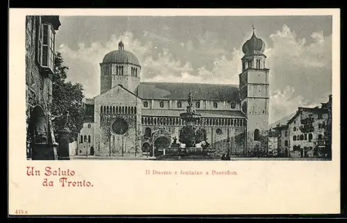 AK Trento, Il Duomo e fontaine a Poseidon