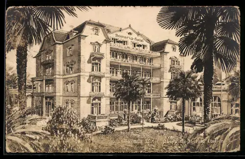 Künstler-AK Meran, Obermais, Bavaria-Hotel