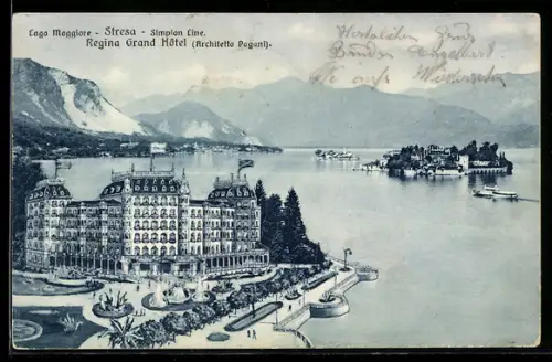 Künstler-AK Stresa /Lago Maggiore, Regina Grand Hotel, Panorama