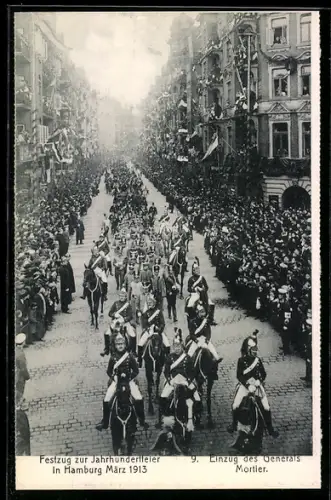 AK Hamburg, Festzug zur Jahrhundertfeier, Einzug des Generals Mortier