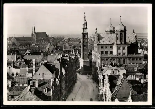 Foto-AK Deutscher Kunstverlag, NR 51: Augsburg, Rathaus, Dom & Moritzkirche
