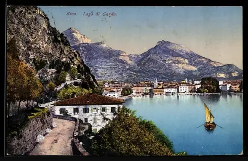 AK Riva, Ortspartie am Ufer des Lago di Garda