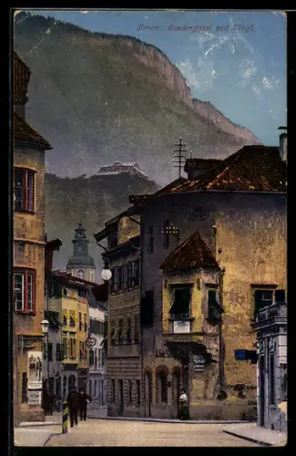 AK Bozen, Bindergasse mit Virgl