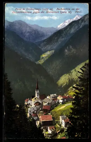 AK Buchenstein, Panoramablick mit Marmolata