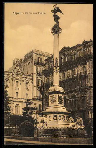 AK Napoli, Piazza dei Martiri mit Denkmal