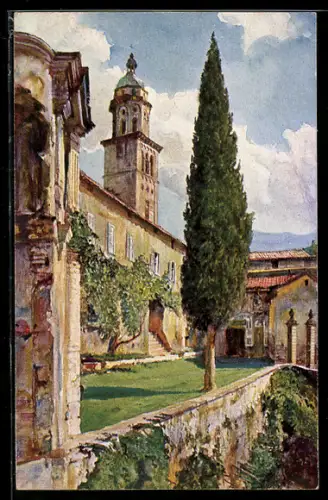 AK Morcote, Ortspartie an der Kirche