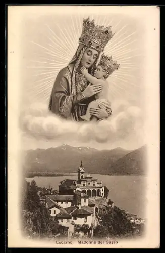 AK Locarno, Madonna del Sasso, Marienbild