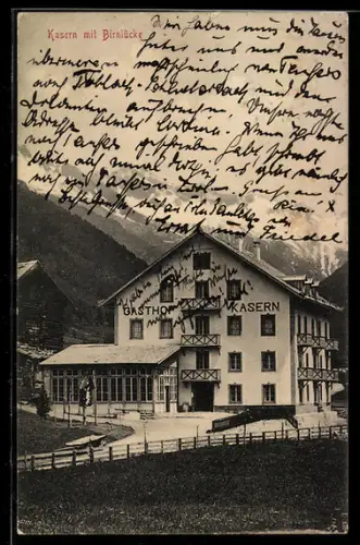 AK Kasern, Gasthof Kasern gegen Birnlücke