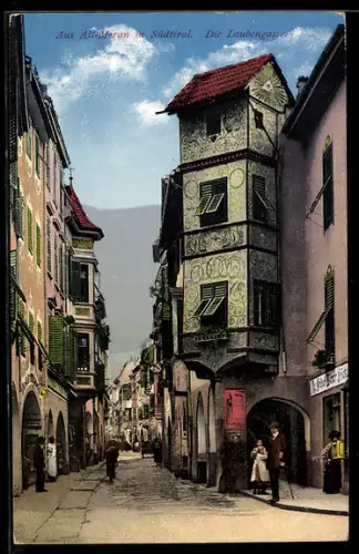 AK Meran, Laubengasse in der Altstadt