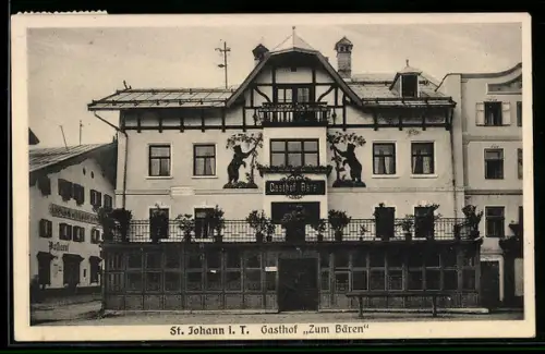 AK St. Johann i. T., Gasthof Zum Bären, Gasthof zur Post / Postamt