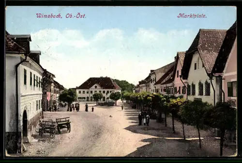 AK Wimsbach /Ob.-Öst., Marktplatz aus der Vogelschau