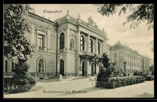 AK Klagenfurt, Rudolfstrasse und Musiksäle
