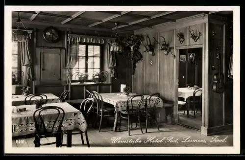 AK Lermoos, Weinstube Hotel Post, Innenansicht