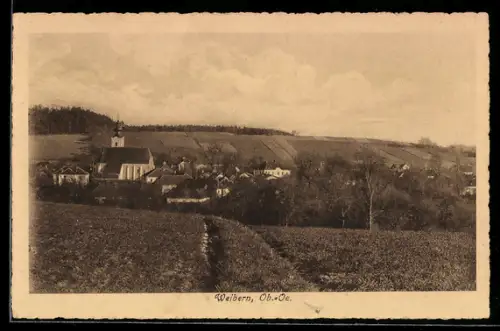 AK Weibern /Ob. Öst., Panorama mit Kirche