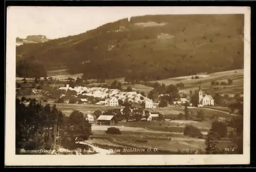 AK St. Oswald /Oberdonau, Panorama mit Kirche
